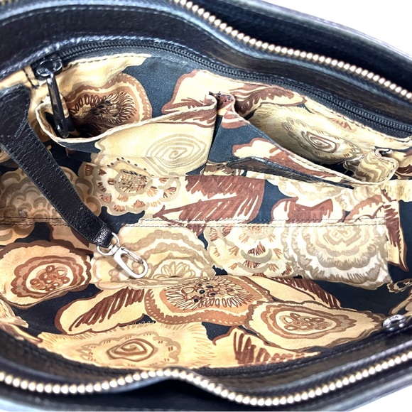 BRIGHTON Croc Embossed with Leather Trim Braid Bag, Black D880058 - Picture 12 of 16